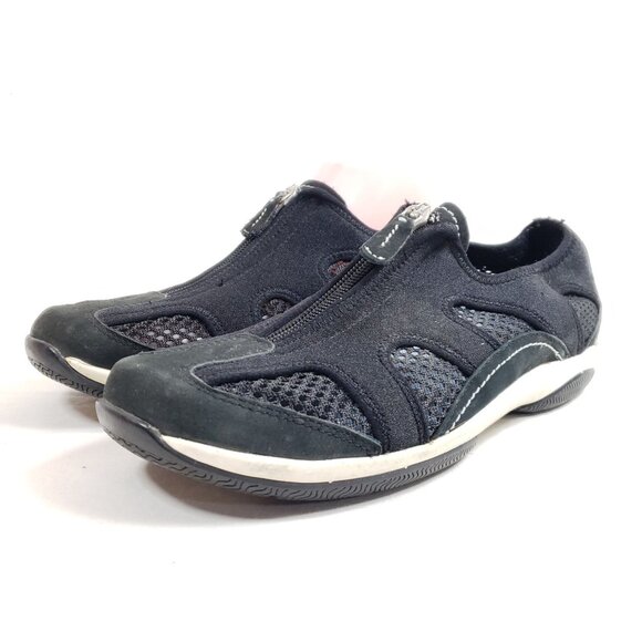 Sperry Top-Sider Womens Size 9 Black Mesh & Suede Zip Slip-On Sneakers - Picture 2 of 9